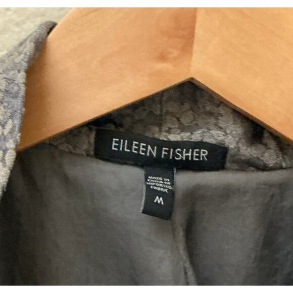 Eileen Fisher Elegant Silk 
Blend Silver Gray Shimmer Jacket Size M Cocktail - Picture 6 of 9